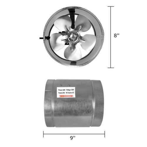 Soffiatore aria scarico ventilazione booster condotto in linea iPower 4" 6" 8" pollici - Foto 11 di 12