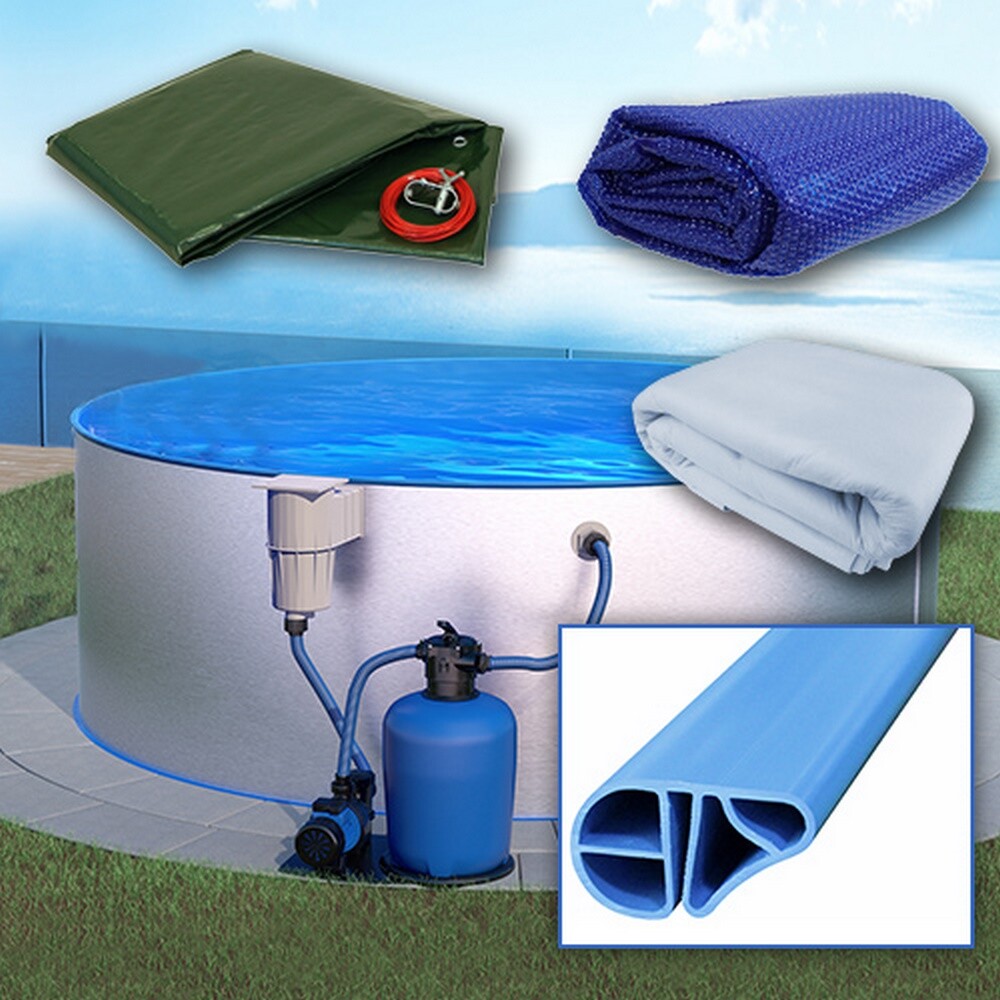 0,8mm PVC Folie Ovale Poolfolie 0,8mm Blau - Deutsche Qualität Für