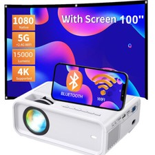 4K Projector 5G WiFi Bluetooth 32000LM 1080P ...