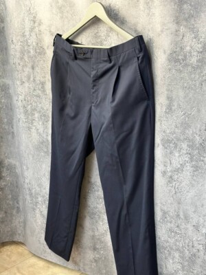 Kiton Napoli Anzughose formelle Hose klassisch blau Herrengröße 51 (M-L)