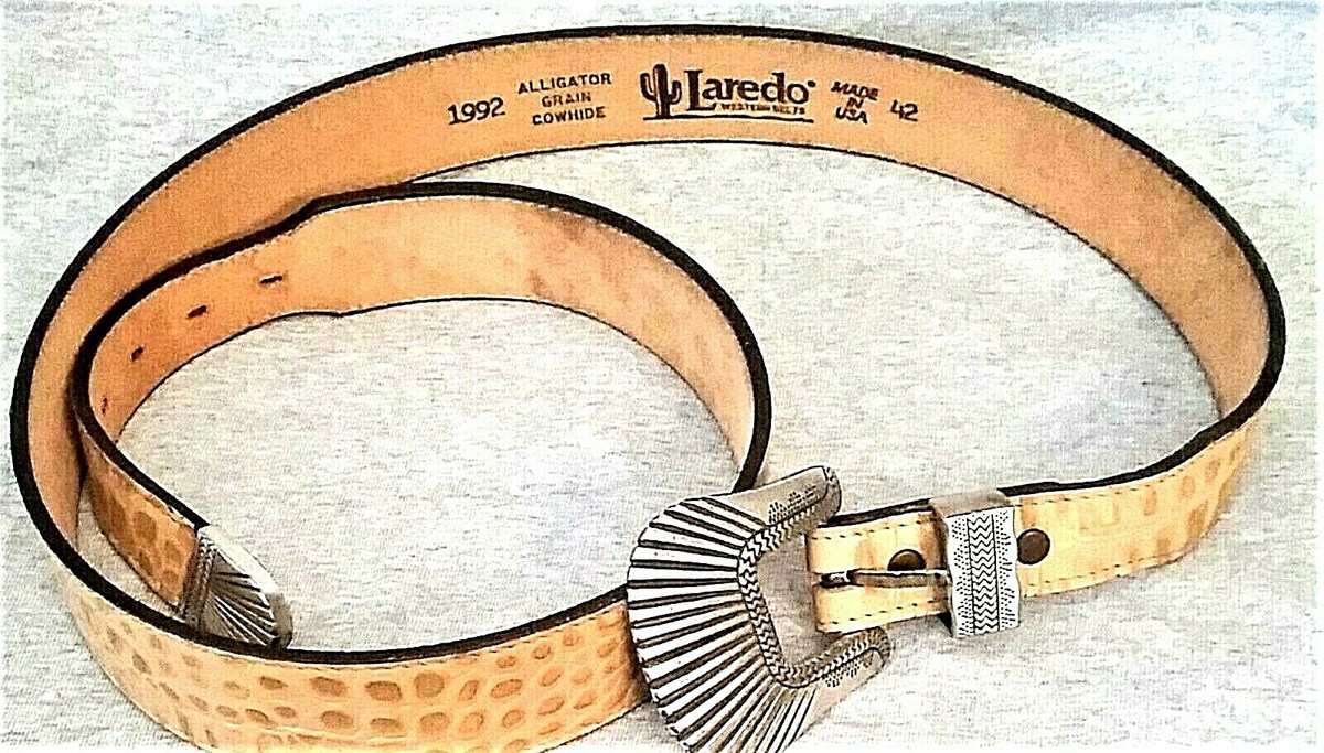 Cowhide and Alligator Belts Crocodile Embossed Leather Belt PRINCECOME Alligator Print  main image 3