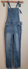 Cat  Jack Overalls Girls Size 10/12 Super Stretch Straight Leg Denim Blue