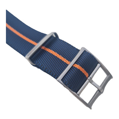 Premium NATO Strap Uhren Armband Farbe: navy & orange  Bandbreiten 18, 20, 22 mm