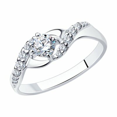 Damen Ring 925 Sterling Silber Zirkonia Gr. 52 Sokolov 03231