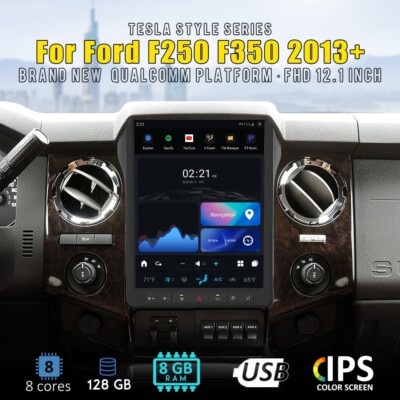 12.1'' Android 11 Tesla Style Full Screen Gps Radio For Ford F250 F350 2013 2014