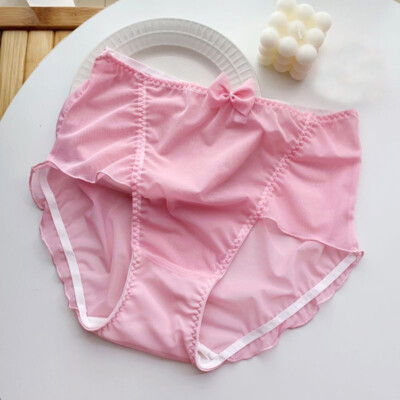 Plus Size Sweet Womens Sheer Bow Panties Briefs Underpants Japanese Cute  Knicker