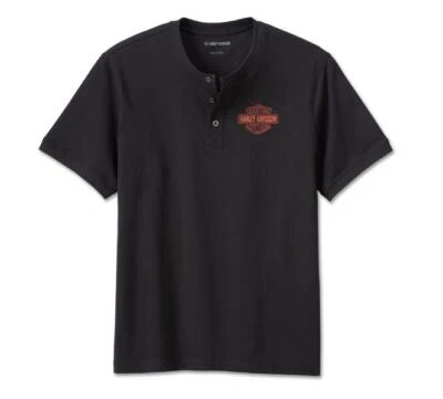 Harley-Davidson Camiseta Hombre "COMBUSTION Henley" 96837-23VM Black - Imagen 1 de 2