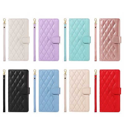 Premium Real Stylish Portable Diamond Patterns Wallet Case fit IPhone 16 Pro Max