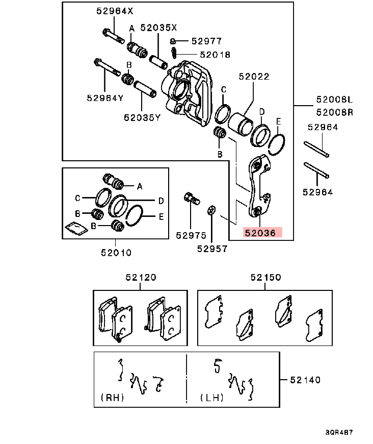 BRAKE CALIPER CARRIER REAR MITSUBISHI PAJERO SHOGUN SPORT KS3W 2.5D eBay