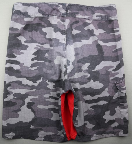 Men's Burnside Camo Cargo Board Shorts Swim Trunks Black Gray Size 30 - Picture 8 of 10