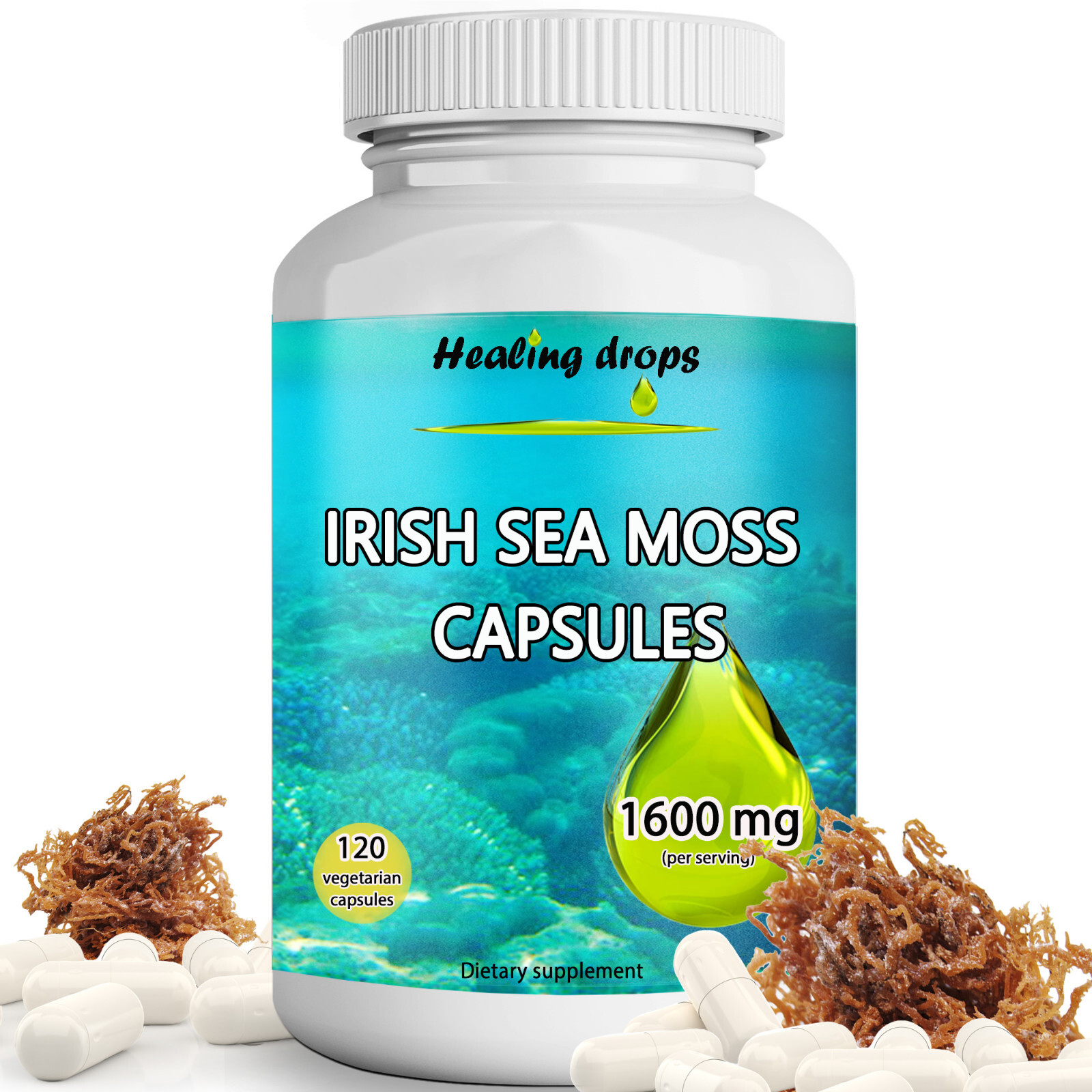 Sea Moss Capsules with Bladderwrack & Burdock Root - 120 capsules/bottle $15.93