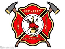 BERKELEY CALIFORNIA FRE DEPARTMENT 4" HELMET BUMPER STICKER DECAL MADE IN USA