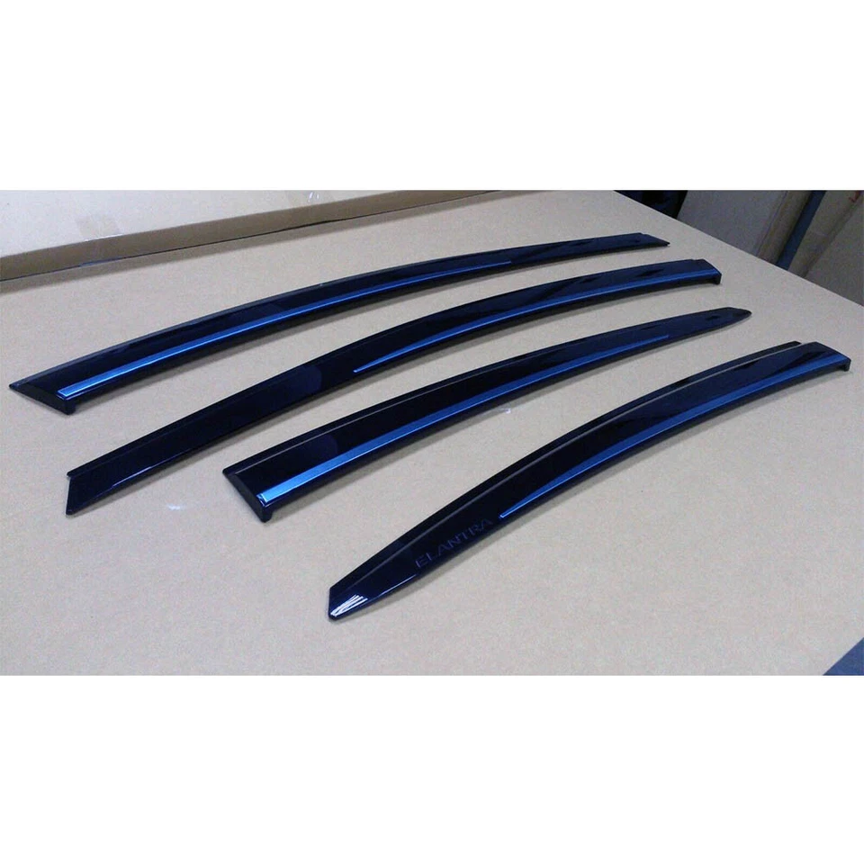 For Hyundai MD Elantra Avante Window Visor Vent Sun Shade Rain Guard With Chrome Foto 2 de 4