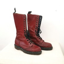 Vintage Tredair 14-Hole Boots Size 6 Oxblood Red Leather Made in England Grunge