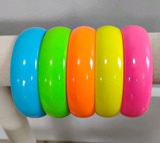 New Colorful Sz 8 Acrylic Plastic Bangle Bracelets Lot