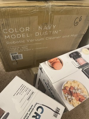 bObsweep Dustin Robot Vacuum and Mop, Wi-Fi Connected Self-Emptying, Navy