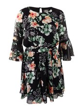 Vince Camuto Women's Floral-Print Bell-Sleeve Dress