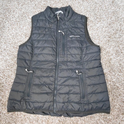 Vineyard Vines Performance Puffer Vest Mens Size Large Dark Gray Full Zip Whale