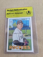 Jorge De La Rosa Signed 2016 Topps Heritage Baseball Card Braves BGS Coa