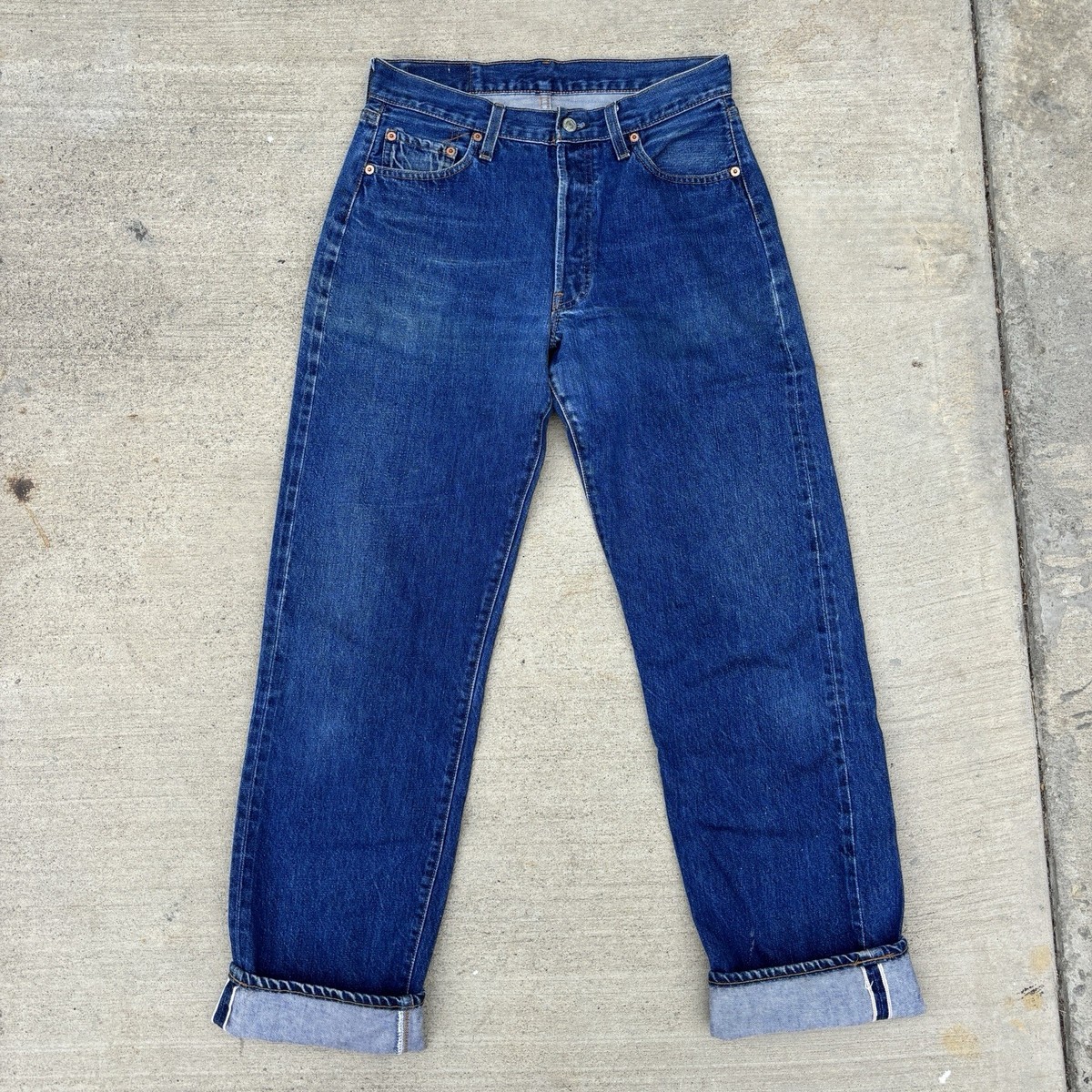 VTG 90s Levis Big E 501 Selvedge Jeans Denim 110 Years Anniv #555