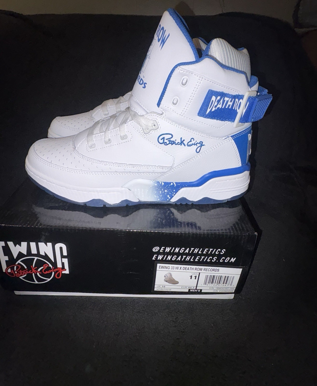 FILA Patrick Ewing 33 Hi Death Row scarpa da uomo sneaker sportiva casual bianca blu taglia 11