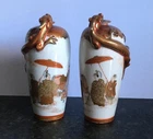 STUNNING PAIR ANTIQUE JAPANESE MEIJI PERIOD KUTANI PORCELAIN VASES