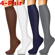 4-Pair (S-XXL) Compression Socks Stockings 20-30mmHg Graduated Support Men Women