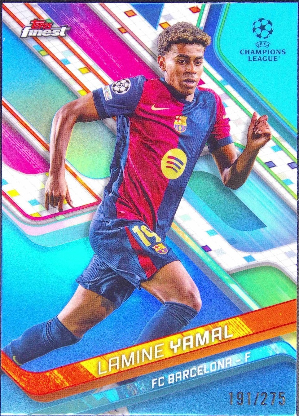 2024 25 Topps Finest Uefa Club Competitions Lamine Yamal 99 Sky Blue 2024-25-topps-finest-uefa-club-competitions-lamine-yamal-99-sky-blue