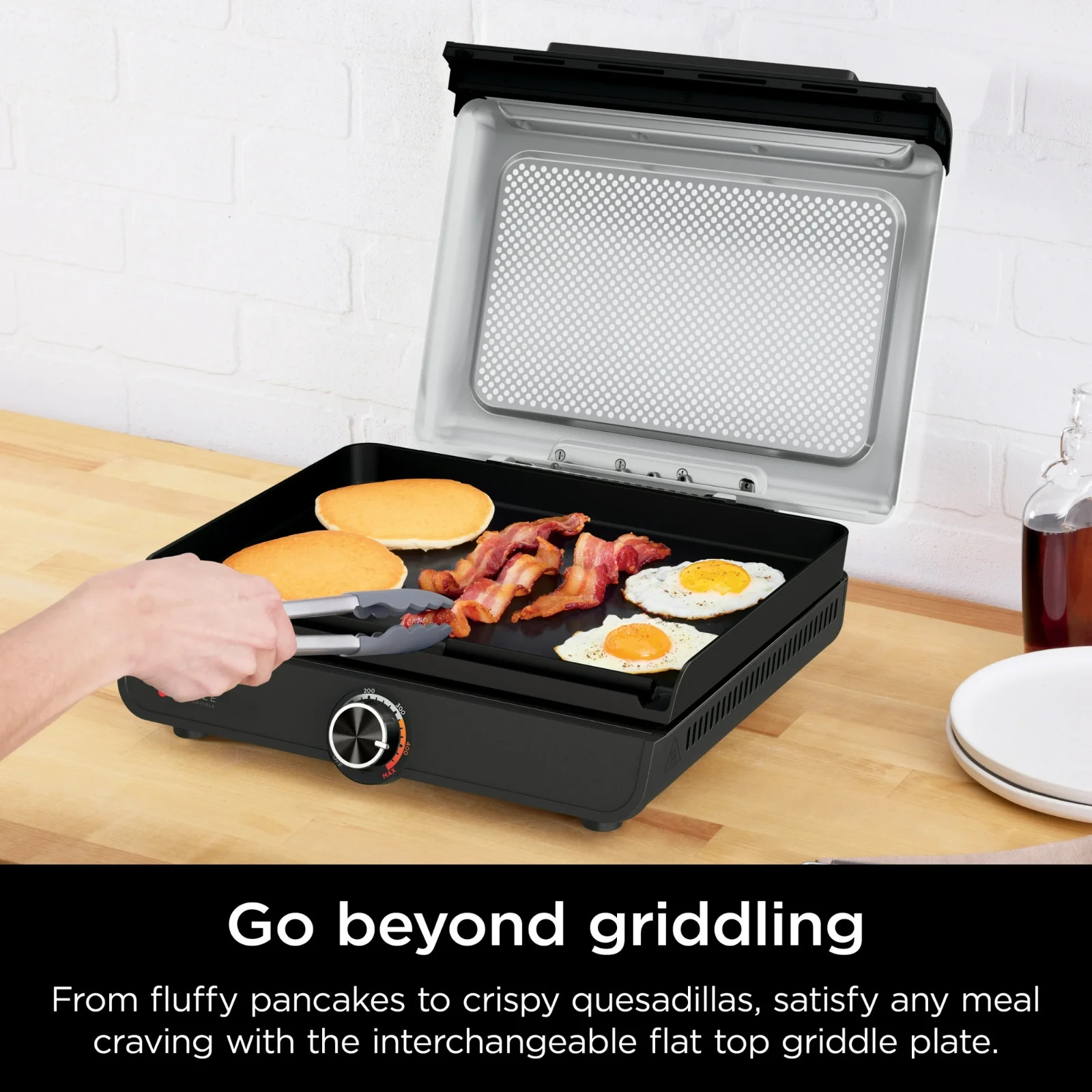 Ninja Sizzle Indoor Griddle, 14’’, Electric Grill, For Eggs, Burgers, Bacon,