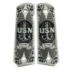 1911 Colt Grips Custom Gun Grips Full Size Pistol Fit Clones Engrave Navy Anchor