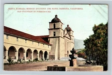 Santa Barbara, CA-California, Mission, Old Fountain, c1910 Vintage Postcard