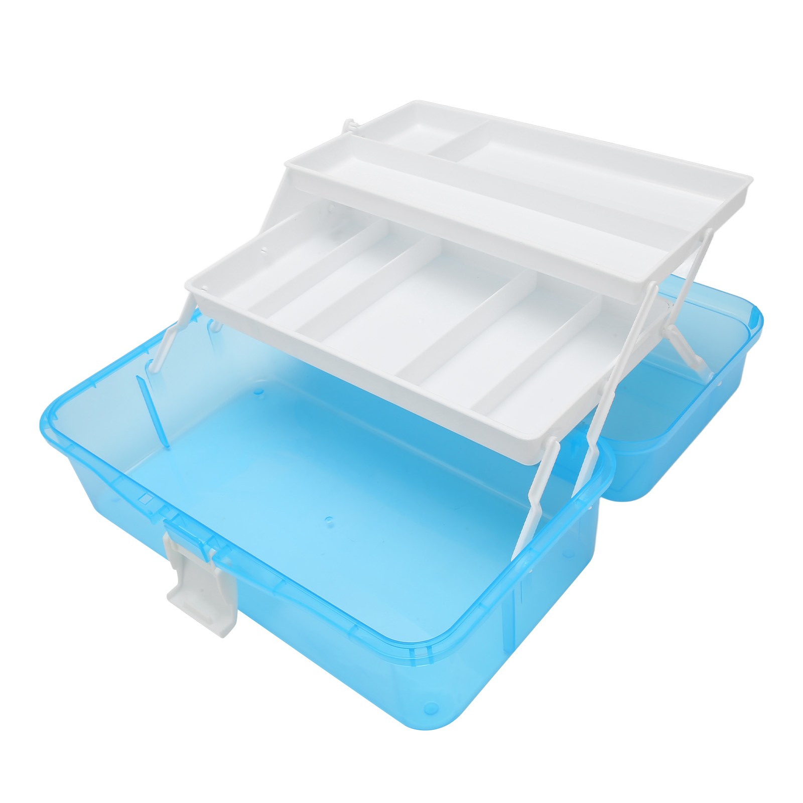 3 Layers Portable Storage Box Transparent Handheld Folding Multipurpose Storage