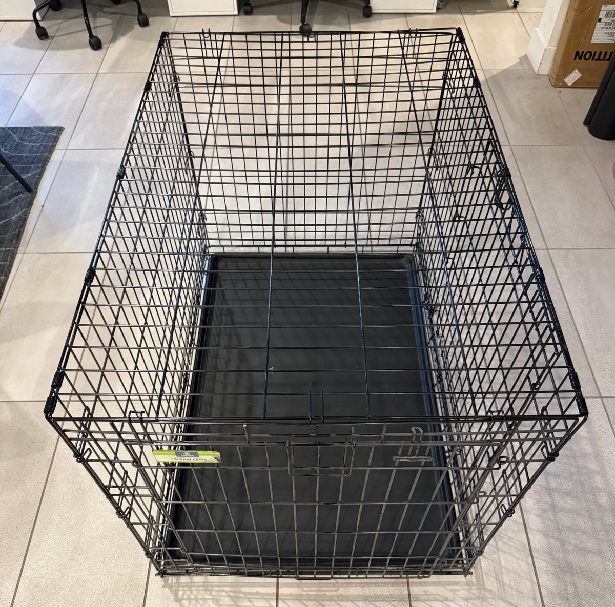 Top Paw 42" Double Door Large Dog Folding Crate 42x29x30