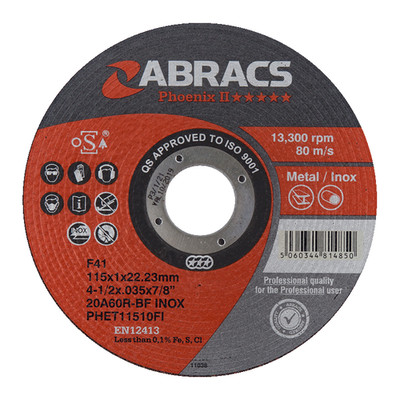 Abracs Phoenix II 180 mm (7'') Trennscheibe 1,6 mm stark Stahl & Edelstahl