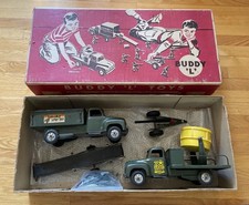 VINTAGE BUDDY L COMBINATION ARMY TRUCK Collectible SET IN BOX 5561 Rare 1950s