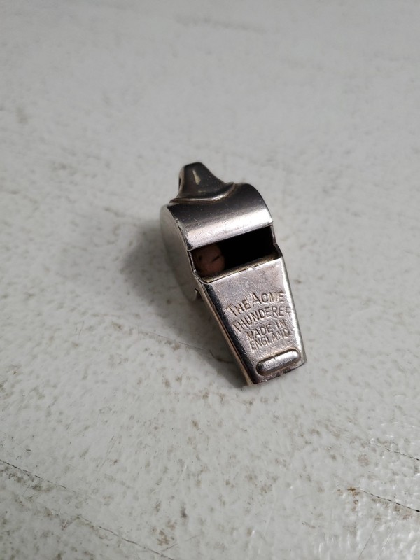 Vintage Acme Thunderer Sports Whistle Cork Ball Chrome Plated Made In England