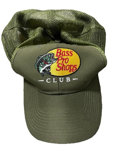 Bass Pro Shops Club Mens Adjustable One Size Green Fishing Patch Hat Cap - Picture 1 of 5