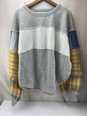 Free People/We The Free Easy On Me Pullover heather grey combo color Women s XL
