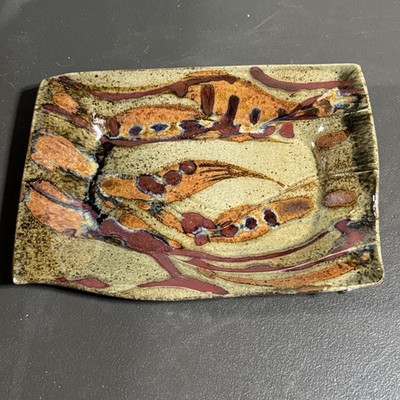 Handmade Studio Pottery Tray   Signed  Coates    Unique Glazed Art Dish