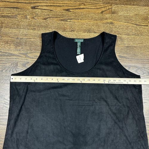 Lauren Ralph Lauren Tank Top Womens 3X Plus Black Sleeveless Stretch Soft Velvet - Picture 3 of 7