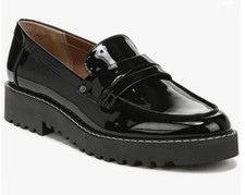 Franco Sarto Women's Cassandra Black Patent Leather Loafer NEW 8.5M