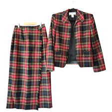 Jones New York Skirt Suit Set Womens 6/8 Tartan Plaid Blazer Jacket Maxi Skirt