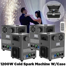 4PCS Cold Spark Machine 1200W Stage Effect DMX Firework Wedding 6.6-9.8ft w/Case