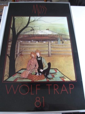 Wolf Trap Virginia 1981 P. Buckley Moss Signed Poster 25x16 Folk Americana Art