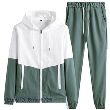 Mens Sweatshirt Pants Bottoms Casual Sports Set Jogging Tracksuit Sets 2Pcs Suit