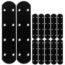 12pcs Flat Straight Brace 6.7ย Heavy Duty Black Straight Bracket 1.5ยwide I...