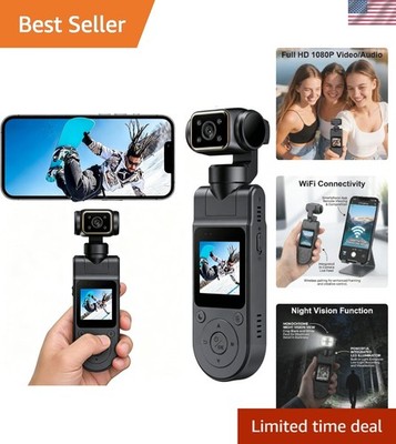 Versatile Action Camera - 1080P Video, Rotatable Lens & WiFi for Easy Sharing