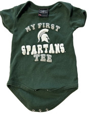 MSU Michigan State Spartans 3-6 Months My First Spartans Tee bodysuit