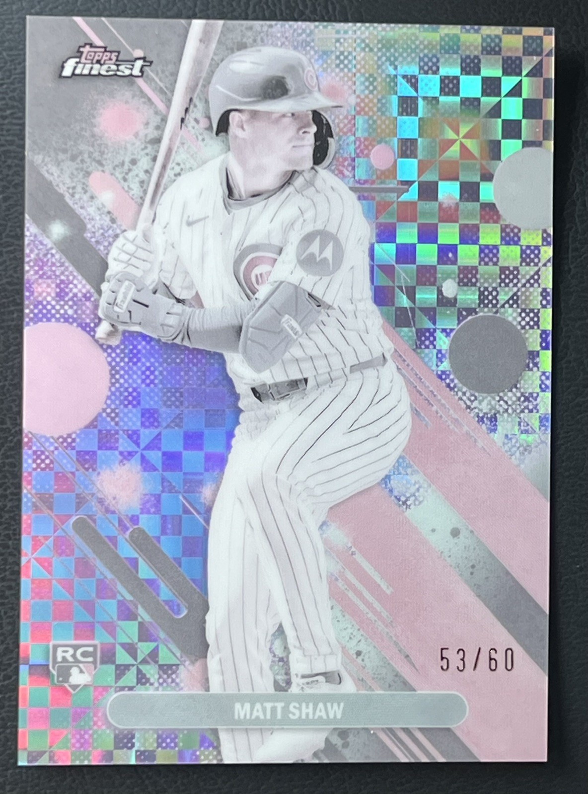 2025 Topps Finest - 53/60 - Common Pearl Checkerboard Refractor - Matt Shaw #85