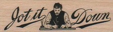 Jot It Down 1 x 2 3/4" Mounted Rubber Stamp, Words and Phrases